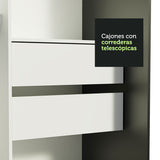 Closet Tokio Negro 109x218cm con Espejo y Cinco Cajones - Closets | Bylmo