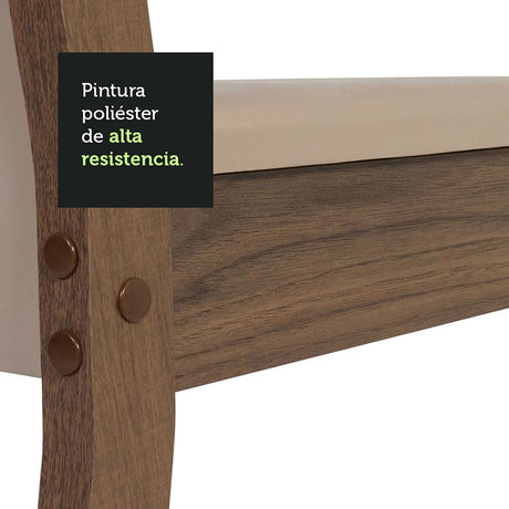 Combo Comedor y Sillas Havana Marron 136x76cm de 4 Puestos