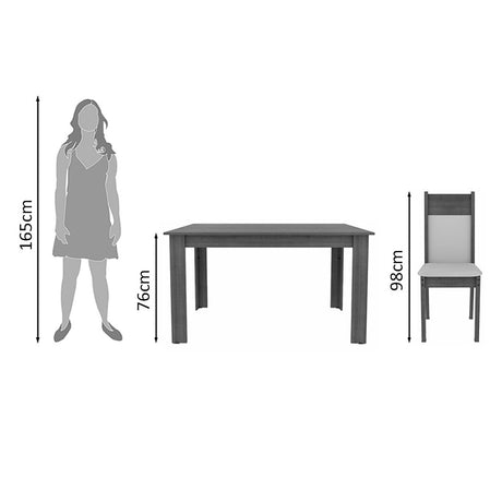 Combo Comedor y Sillas Honduras Marron 136x76cm de 6 Puestos - Comedores | Bylmo