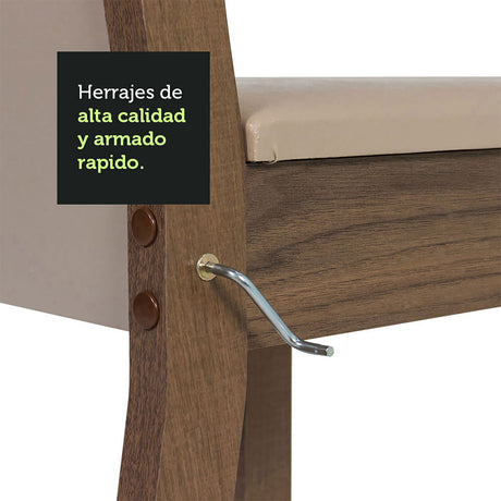 Combo Comedor y Sillas Talita Marron 104x78cm de 4 Puestos - Comedores | Bylmo