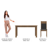 Combo Comedor y Sillas Cali Marron y Negro 136x76cm de 4 Puestos - Comedores | Bylmo