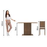 Combo Comedor y Sillas Luana Marron 104x78cm de 4 Puestos - Comedores | Bylmo