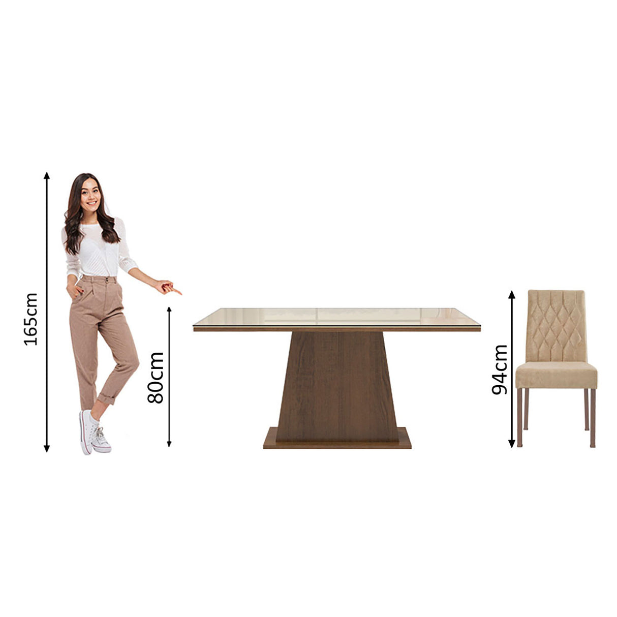 Combo Comedor y Sillas Stéfani Marron 160x80cm de 6 Puestos - Comedores | Bylmo