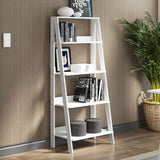 Estantería Ellie Blanco 61x140cm en Escalera con Cinco Entrepaños - Bibliotecas y Estanterías | Bylmo