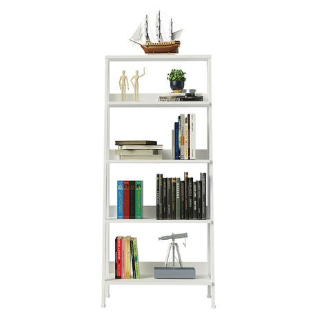 Estantería Ellie Blanco 61x140cm en Escalera con Cinco Entrepaños - Bibliotecas y Estanterías | Bylmo
