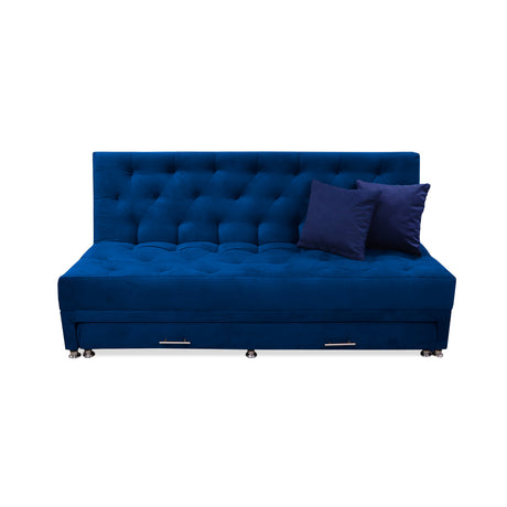 Sofacama Bachmann Azul Petróleo 190x95cm de Tres Puestos Reclinable - Sofas y Poltronas | Bylmo