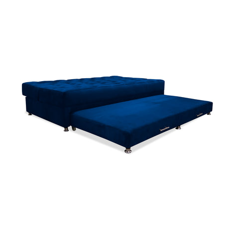 Sofacama Bachmann Azul Petróleo 190x95cm de Tres Puestos Reclinable - Sofas y Poltronas | Bylmo