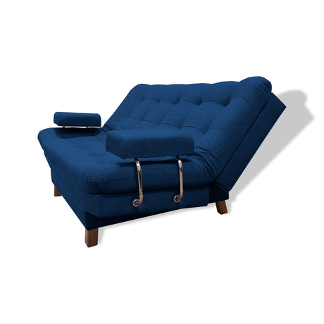 Sofacama Brunner Azul Petróleo 185x90cm de Tres Puestos Reclinable - Sofas y Poltronas | Bylmo