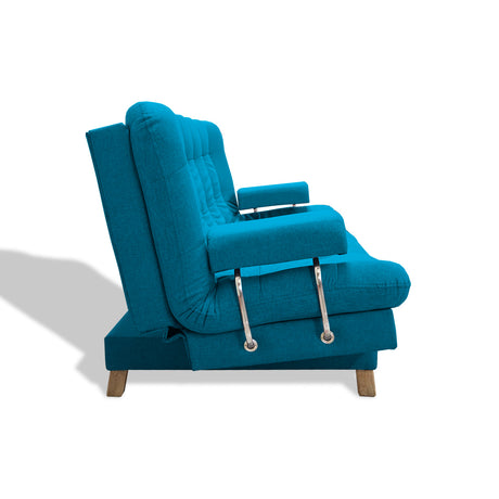 Sofacama Brunner Turquesa 185x90cm de Tres Puestos Reclinable - Sofas y Poltronas | Bylmo