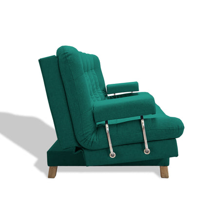 Sofacama Brunner Verde 185x90cm de Tres Puestos Reclinable - Sofas y Poltronas | Bylmo