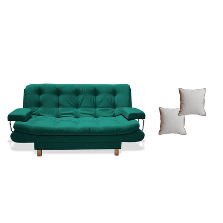 Sofacama Marti Verde 175x90cm de Tres Puestos Reclinable - Sofas y Poltronas | Bylmo