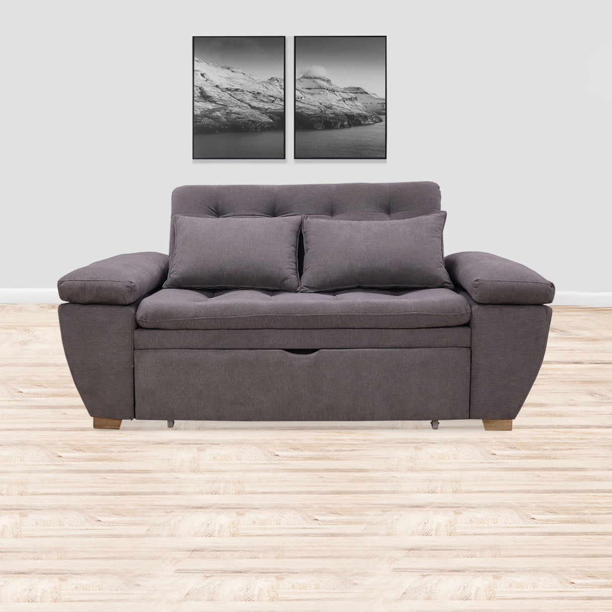 Sofacama Tobler Gris 180x95cm de Dos Puestos Reclinable - Sofas y Poltronas | Bylmo