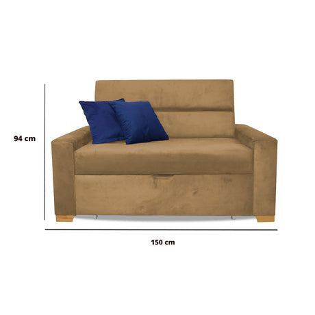 Sofacama Vogel Camel 150x94cm de Dos Puestos Reclinable - Sofas y Poltronas | Bylmo