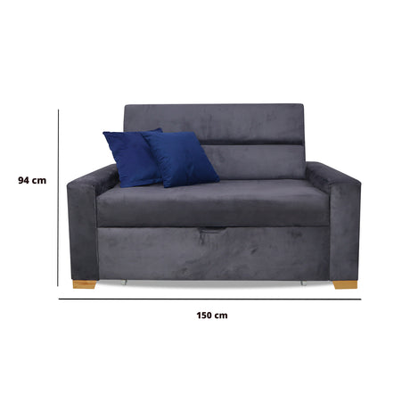 Sofacama Vogel Gris 150x94cm de Dos Puestos Reclinable - Sofas y Poltronas | Bylmo