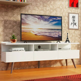 Rack de TV Londres Blanco 160x58cm Para TV Hasta 65 Pulgadas - Muebles de TV | Bylmo