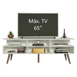 Rack de TV Londres Blanco 160x58cm Para TV Hasta 65 Pulgadas - Muebles de TV | Bylmo