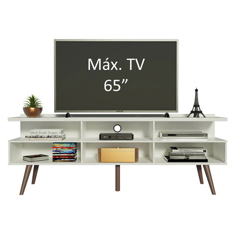 Rack de TV Londres Blanco 160x58cm Para TV Hasta 65 Pulgadas - Muebles de TV | Bylmo