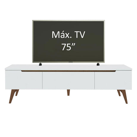 Rack de TV Reims Blanco 180x50cm Para TV Hasta 75 Pulgadas - Muebles de TV | Bylmo