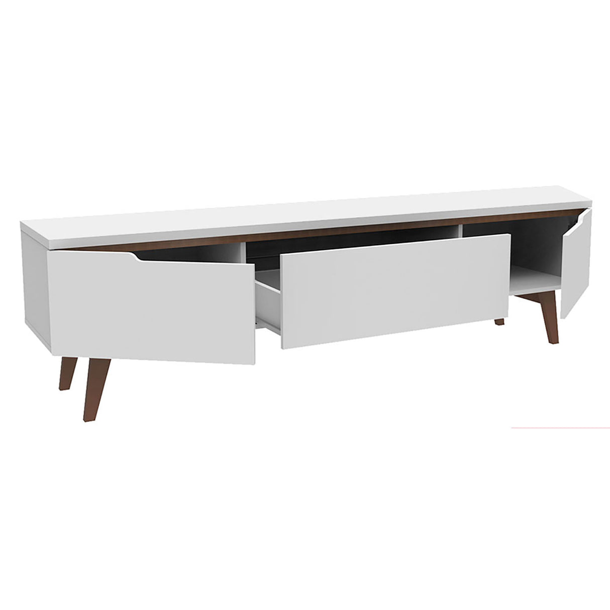 Rack de TV Reims Blanco 180x50cm Para TV Hasta 75 Pulgadas - Muebles de TV | Bylmo