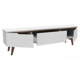 Rack de TV Reims Blanco 180x50cm Para TV Hasta 75 Pulgadas - Muebles de TV | Bylmo