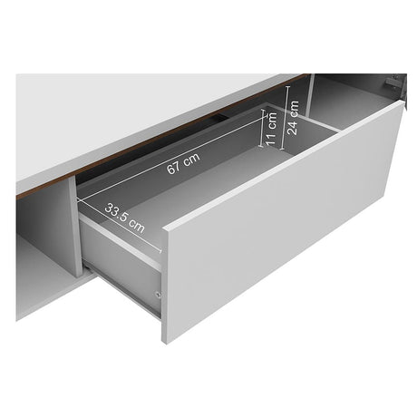 Rack de TV Reims Blanco 180x50cm Para TV Hasta 75 Pulgadas - Muebles de TV | Bylmo