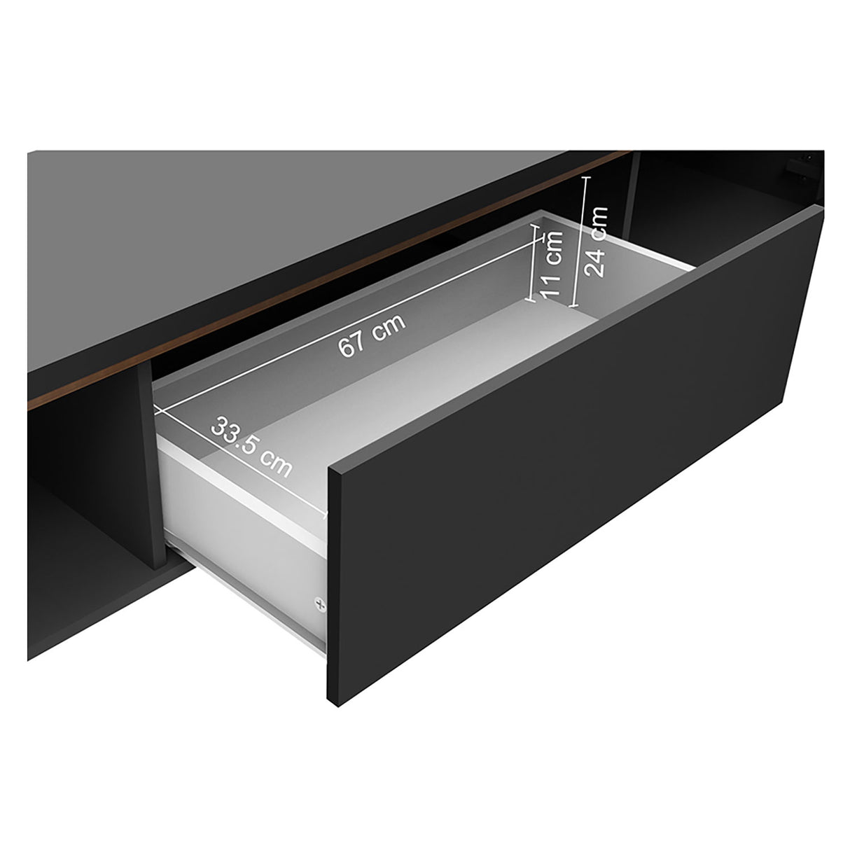 Rack de TV Reims Negro 180x50cm Para TV Hasta 75 Pulgadas - Muebles de TV | Bylmo