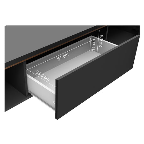 Rack de TV Reims Negro 180x50cm Para TV Hasta 75 Pulgadas - Muebles de TV | Bylmo