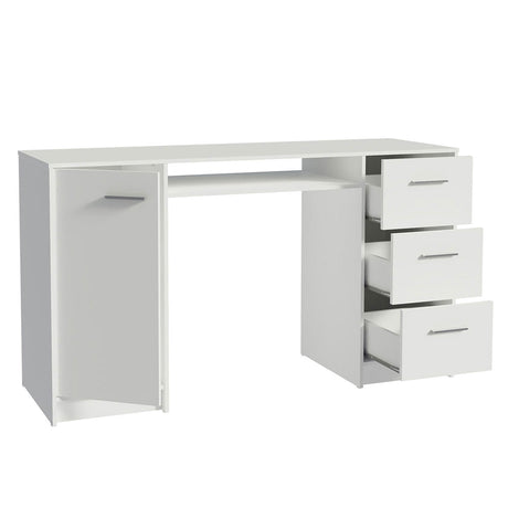 Mesa de Computador Alaska Blanco 136x77cm con Tres Cajones - Escritorios | Bylmo