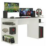 Escritorio Gamer Alaska B Blanco 136x75cm Sin Cajones - Escritorios | Bylmo