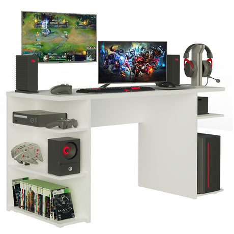 Escritorio Gamer Alaska B Blanco 136x75cm Sin Cajones - Escritorios | Bylmo