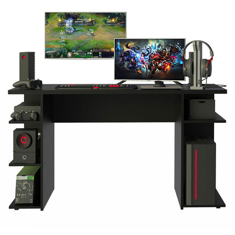 Escritorio Gamer Alaska GN Negro 136x75cm Sin Cajones - Escritorios | Bylmo
