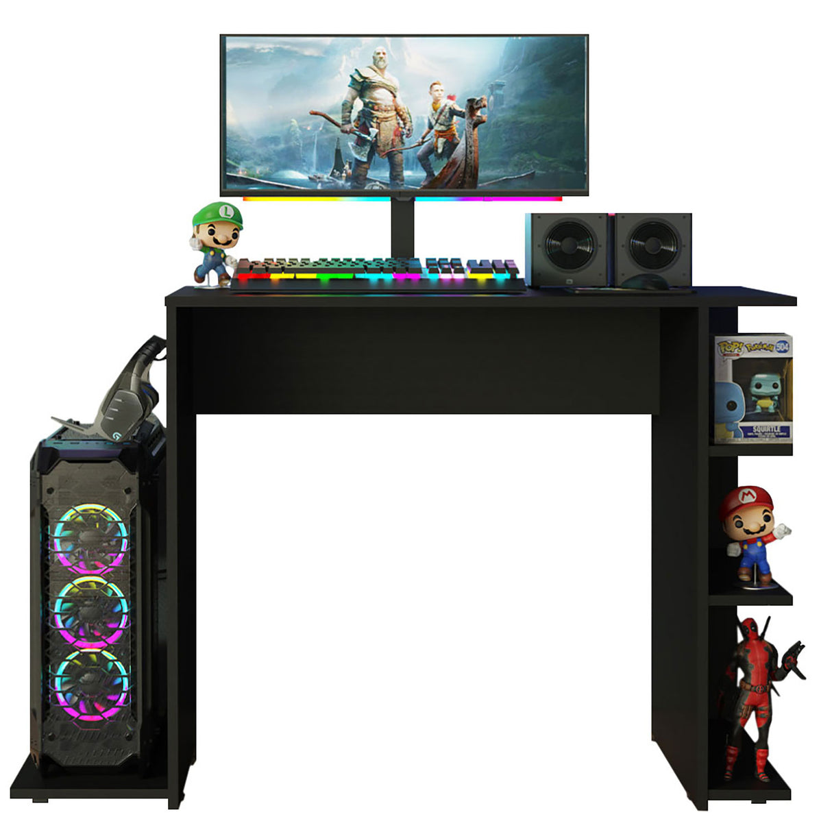Escritorio Gamer Alaska P Negro 114x75cm Sin Cajones - Escritorios | Bylmo