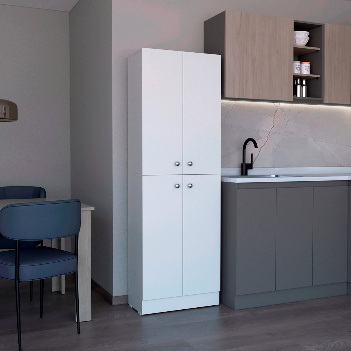 Alacena Lynch Blanco 60x180.6cm de Piso - Alacenas y Muebles Microondas | Bylmo