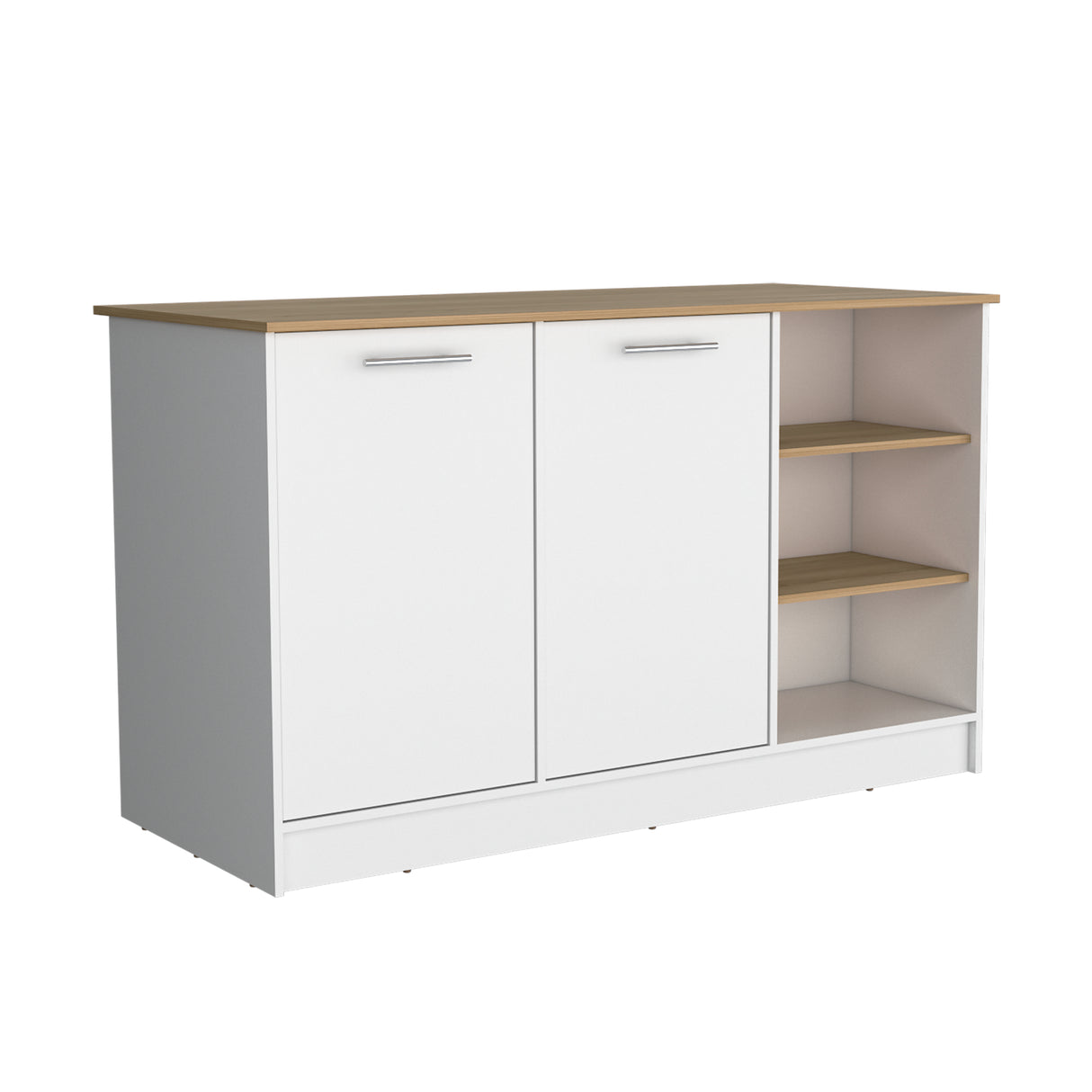 Isla de Cocina Ginger Fresno Europeo 150x90.6cm de Piso - Alacenas y Muebles Microondas | Bylmo