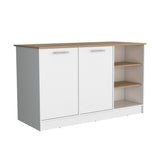 Isla de Cocina Ginger Fresno Europeo 150x90.6cm de Piso - Alacenas y Muebles Microondas | Bylmo