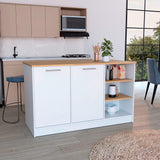 Isla de Cocina Ginger Fresno Europeo 150x90.6cm de Piso - Alacenas y Muebles Microondas | Bylmo