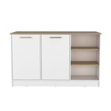Isla de Cocina Ginger Fresno Europeo 150x90.6cm de Piso - Alacenas y Muebles Microondas | Bylmo