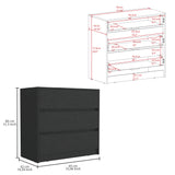 Cajonera Austin Wengue 85x80cm con Tres Cajones - Cajoneras y Comodas | Bylmo