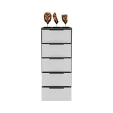 Cajonera Kaia Roble Gris 45x107.8cm con Cinco Cajones - Cajoneras y Comodas | Bylmo