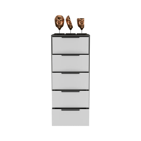 Cajonera Kaia Roble Gris 45x107.8cm con Cinco Cajones - Cajoneras y Comodas | Bylmo