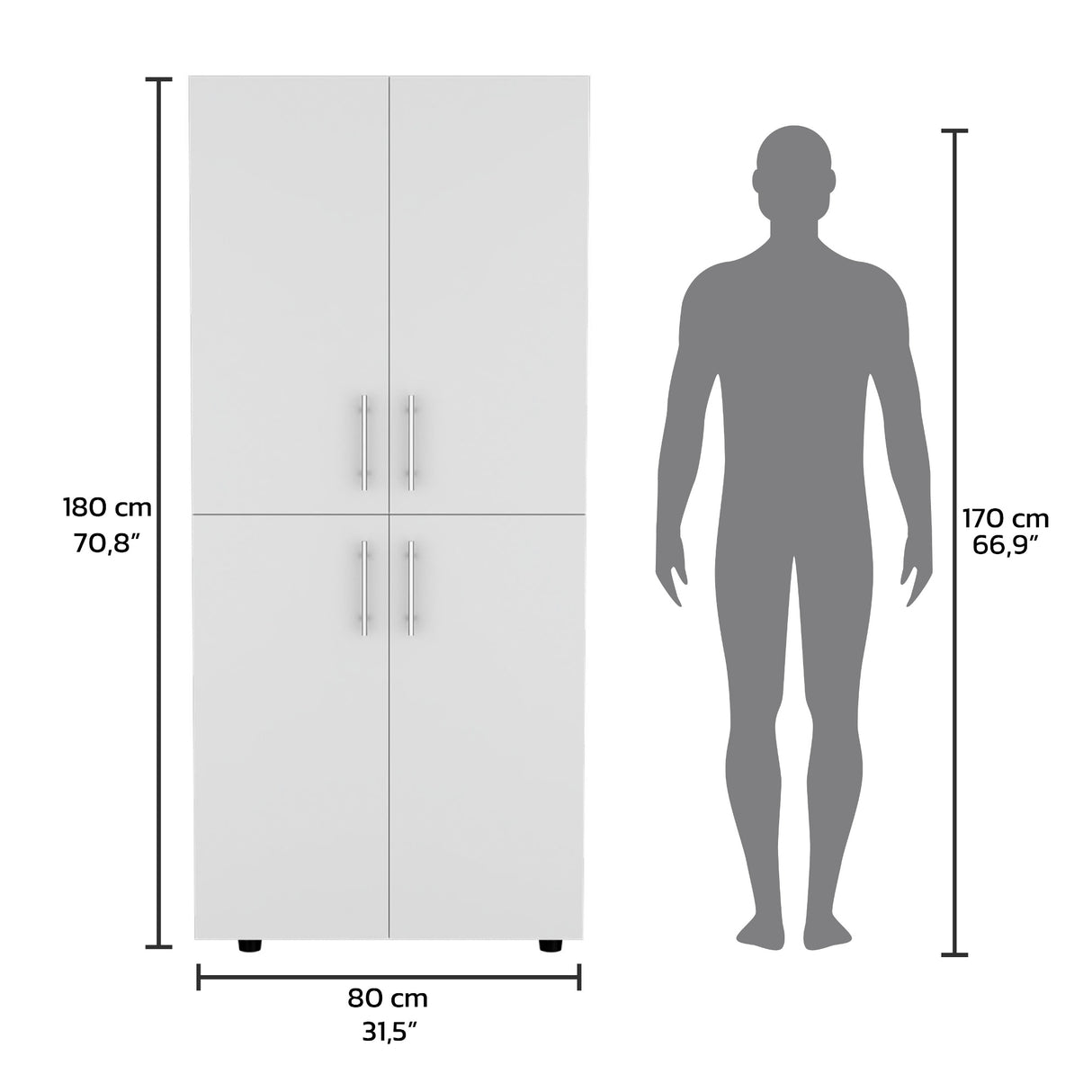 Closet Hazel Blanco 80x180cm Sin Cajones - Closets | Bylmo