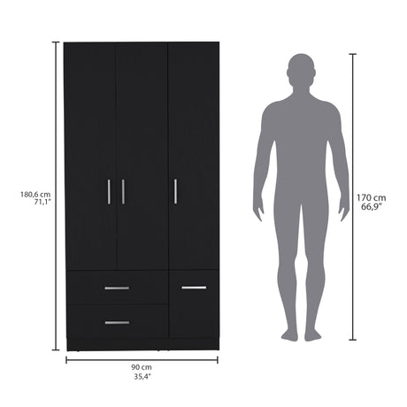 Closet Sebree Wengue 90x180.6cm con Dos Cajones - Closets | Bylmo