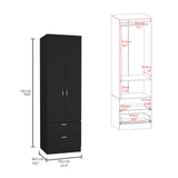 Closet Vicco Wengue 59.2x195cm con Dos Cajones - Closets | Bylmo