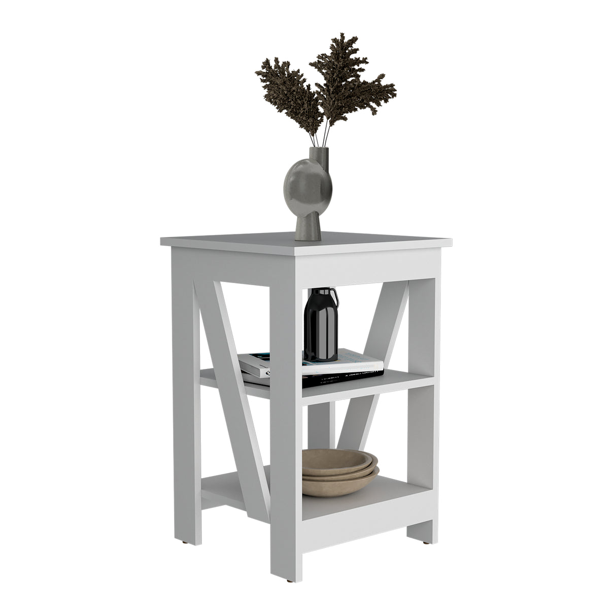 Mesa Auxiliar Taylor Blanco 40x60.6cm Rectangular con Patas - Mesas Auxiliares | Bylmo