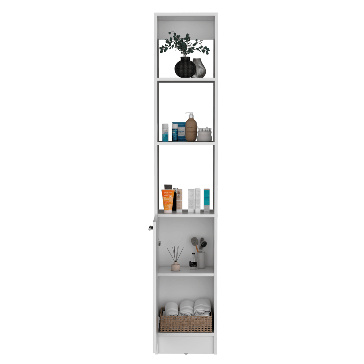 Armario de Baño Parks Blanco 33.1x180.6cm de Piso con Tres Entrepaños - Muebles para Baño | Bylmo