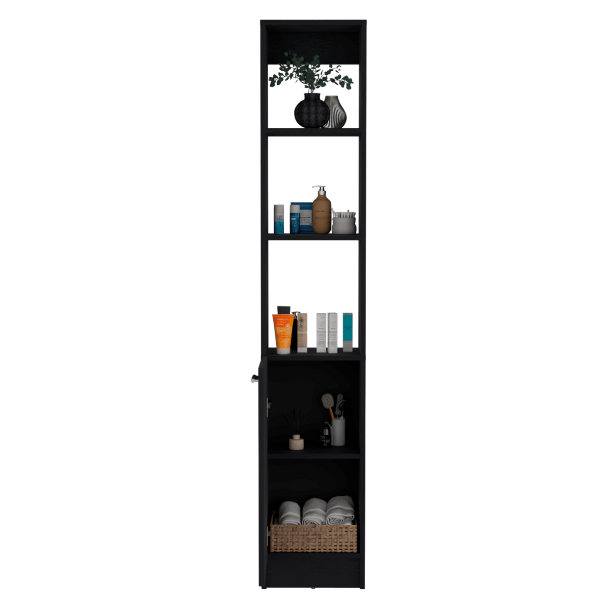 Armario de Baño Parks Wengue 33.1x180.6cm de Piso con Tres Entrepaños - Muebles para Baño | Bylmo