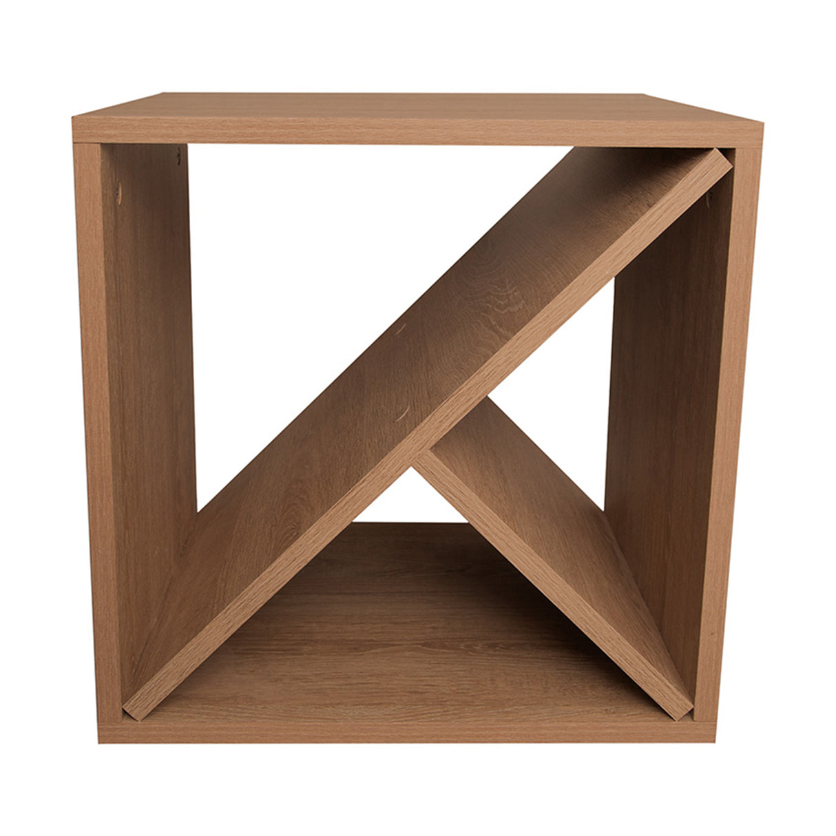 Mesa de Noche Capell Marron 40x40cm de Piso con Entrepaños - Mesas de Noche | Bylmo