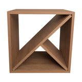 Mesa de Noche Capell Marron 40x40cm de Piso con Entrepaños - Mesas de Noche | Bylmo