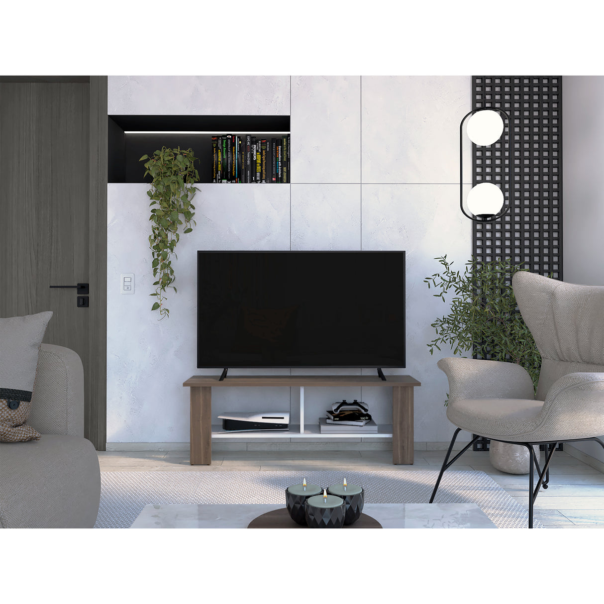 Mesa para TV Navia Fresno Europeo 120.3x42.1cm para TV Hasta 55 pulgadas - Muebles de TV | Bylmo