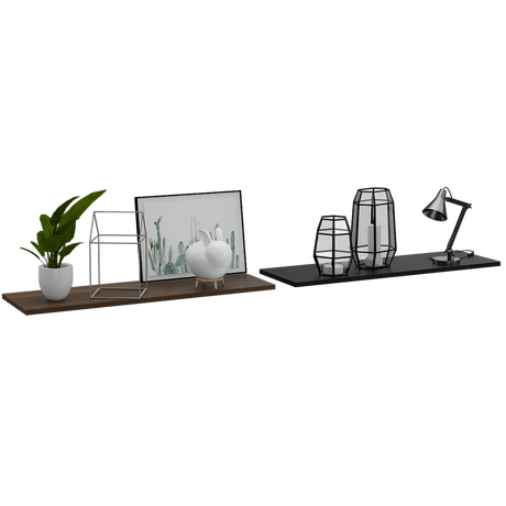 Repisa Wall Z Classic Caramelo 160x1.5cm con Dos Entrepaños - Repisas y Percheros | Bylmo